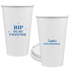 Commemorate a milestone birthday with the New Decade Starburst Cup, personalized with the honoree's name and the dawn of a new era. Featuring "RIP to my twenties" or your custom age farewell, this cup is sprinkled with celebratory stars, perfect for commemorating the next fabulous decade.