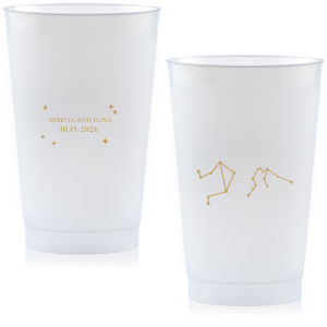 See the stars align with the Written in the Stars Cup. Featuring the astrological signs of Aquarius and Libra as snazzy graphics, this star dazzled cup is well suited for Zodiac themed parties, ensuring everyone's horoscopes is set for a good time.