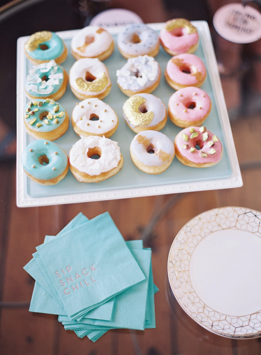personalized cocktail napkins with donuts 
