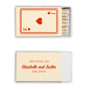 Heart Playing Card Anniversary Matchbox