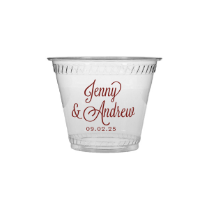 Sip in style with the Formal Names Swirly Script Cup, where elegance meets celebration. The couple's names take center stage, rendered in a beautiful script full of curls and swirls. This convivial design, completed with the event date, adds a touch of sophistication, making every drink a part of the joyous occasion.