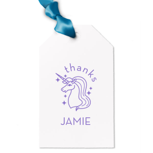 Our beautiful custom Poptone Ballet Pink Heart Gift Tag with Shiny Rose Quartz Foil Color has a Unicorn 2 graphic and is good for use in Kid Birthday, Animal and Magical themed parties and will give your party the personalized touch every host desires.