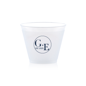 ForYourParty's elegant 9 oz Frost Flex Cup with Matte Stone Blue Ink Colors will look fabulous with your unique touch. Your guests will agree!