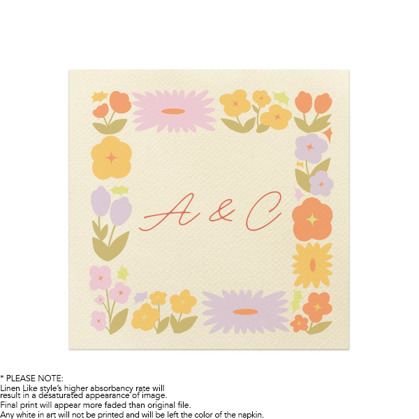 Flower Garden Border Photo Napkin