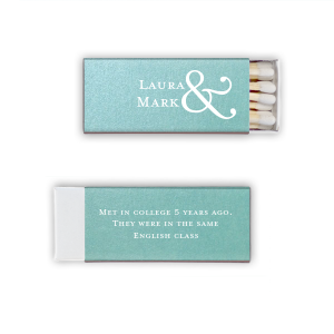 Personalized Stardream Robin's Egg Blue Classic Matchbox with Matte White Foil are a must-have for your next event—whatever the celebration!