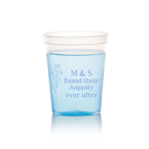 Celebrate the blossoming of a new union with the Happily Ever After Floral Cup, adorned with a graphic of a delicate flower. Customize with the couple's initials to the right, placed elegantly above the phrase "found their happily ever after," symbolizing the beauty of their lasting love.