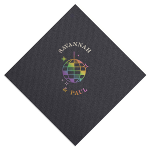 Retro Wedding Disco Ball Napkin