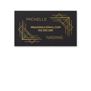Network with a nod to the Roaring Twenties using the Deco Style Calling Card, framed in geometric sophistication. Your first and last names anchor this artful card, with contact details nestled within, ensuring every introduction is as memorable as the era it evokes.