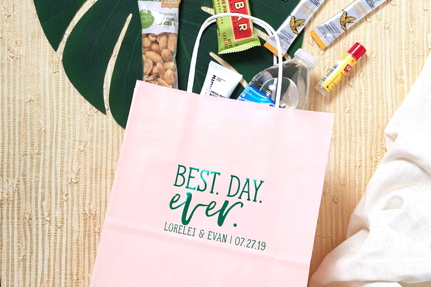 personalized trendy pop wedding welcome bag