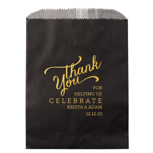 Candy Bags with Shiny Gold Foil Custom Wedding Candy Bags Wedding Favors Love Is Sweet Personalized Wedding Candy Buffet Bar Bags