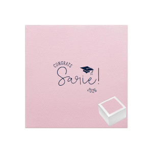 This high quality napkin coming in a gift set this year would be a good way to celebrate. Give them a shiny detail that will be eye-catching, give them the Congrats Grad Cap Napkin Reception Set! 