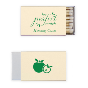 Ignite the celebration with the Her Perfect Match Matchbox. Featuring “perfect” in a charming script with sparks, it embodies more than just a match—it’s a gesture of connection. Ideal for bachelorette parties or bridal showers, it’s a simple, yet striking statement for unforgettable moments.