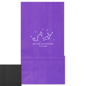 See the stars align with the Written in the Stars Bag. Featuring astrological signs that can be customized, these party bags a prefect to send your guests home with some treats.  Use for wedding favors, birthday sweets, or any other kind of zodiac themed parties.