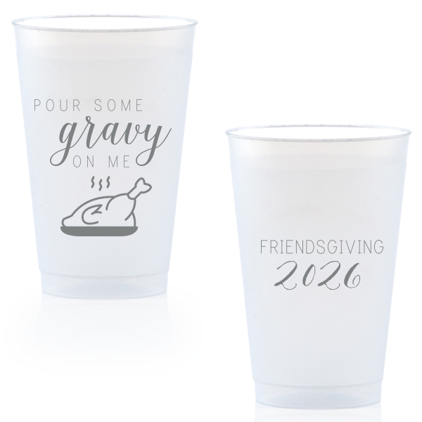 Custom Gold Ink 16 oz Frost Flex Cup with Gold Ink Print Color has a Plated Turkey graphic and is good for use in Food, Thanksgiving themed parties and will add that special attention to detail that cannot be overlooked.
