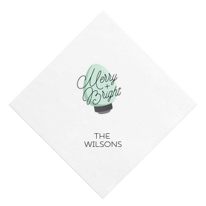 Merry + Bright Custom Photo Napkin