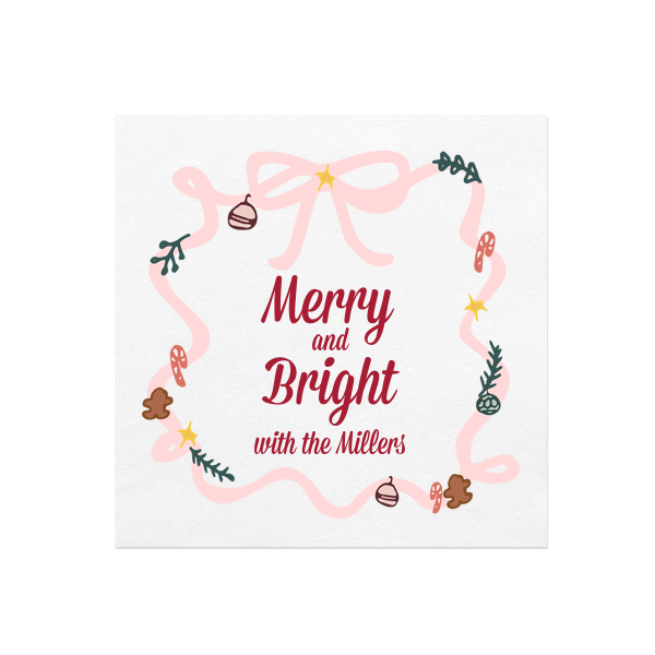 Merry And Bright Holiday Bows Napkin