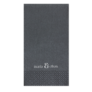 Define your wedding tablescape with the Bold Union Ampersand Napkin, where the couple's names are joined by a striking and modern ampersand. This minimalistic design lends a contemporary feel to your marital celebration.