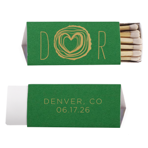 Capture the essence of your growing love with the Tree Heart Matchbox showcasing an expanding tree ring with your initials. This artistic matchbox blooms with creativity, making a bold statement about your bond on your wedding day.