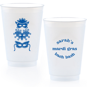 Celebrate Mardi Gras this year with a custom cup! Featuring a masks graphic, this cup is great for a masquerade. 