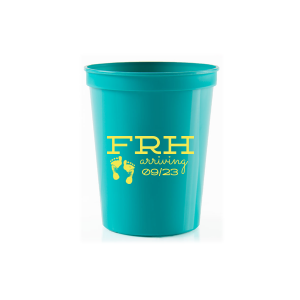 16oz Yellow Plastic Stadium Cups for Birthday Party, Baby Shower