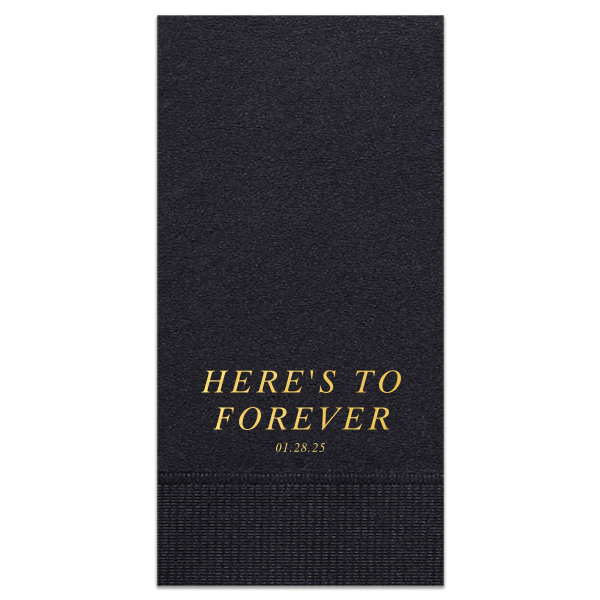 ForYourParty's chic Black Cocktail Napkin with Shiny 18 Kt Gold Foil will look fabulous with your unique touch. Your guests will agree!