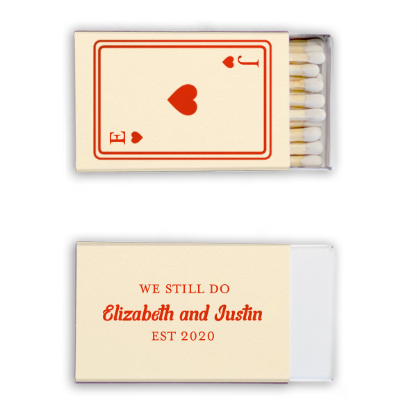 Heart Playing Card Anniversary Matchbox