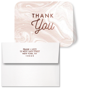 Make your gratitude stand out with the Simple Block Script Thank You Card, with a "Thank You" dressed in its script best. It's a stylishly chic acknowledgment of the love and generosity shared on your special day
