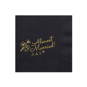 Our personalized Pastel Yellow Dinner Napkin with Shiny Merlot Foil has a Spring Blossom graphic and is good for use in Floral themed parties and couldn't be more perfect. It's time to show off your impeccable taste.
