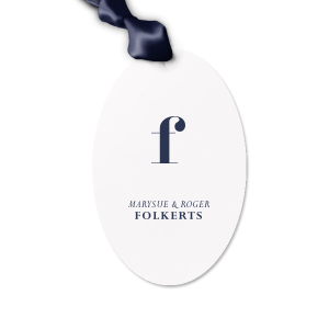 Featuring an initial in an elegant serif font, this tag is both stylish and understated. With its classic design and high-quality finish, this gift tag is perfect for weddings, anniversaries, or any occasion where personalized elegance is appreciated.