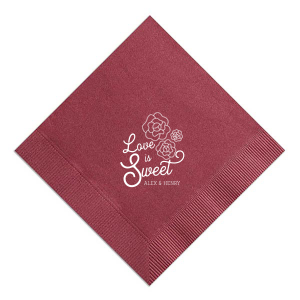 Our personalized Rose Petal Cocktail Napkin with Matte White Foil has a Romantic Roses Bunch graphic and is good for use in Wedding and Shower themed parties and will look fabulous with your unique touch. Your guests will agree!