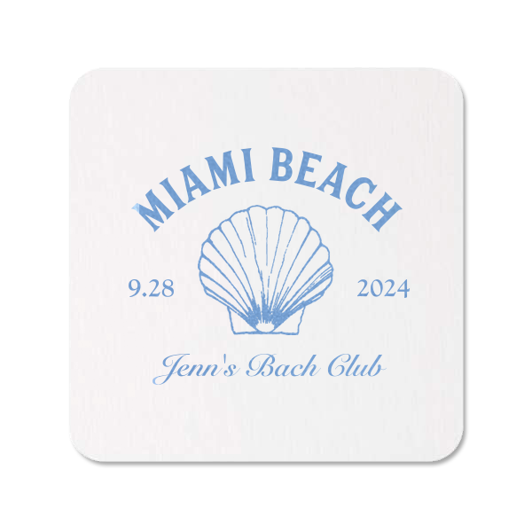 Bachelorette Beach Party Coastal Shell Coaster