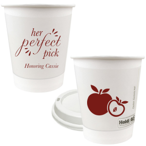 Our personalized Matte Merlot Ink 16 oz Paper Coffee Cup with Lid with Matte Merlot Ink Cup Ink Colors has a Apple graphic and is good for use in Food themed parties and can be customized to complement every last detail of your party.