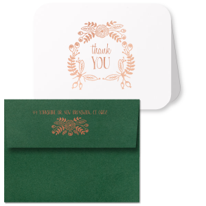 Express heartfelt thanks with the Rustic Floral Thank You Card, where a ring of hand-drawn blooms and foliage tenderly encircles a gracious 'thank you.' Paired with an envelope adorned by a matching floral motif, it's an embodiment of appreciation in full bloom.