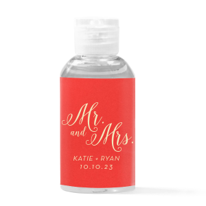 Mr And Mrs Calligraphy Hand Sanitizer Favor