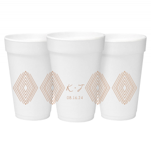 Personalized Styrofoam Cups Wrapped in Pattern Design