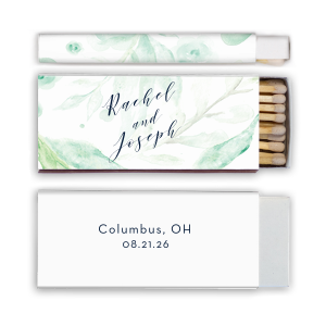ForYourParty's elegant White Classic Custom Photo Matchbox with Matte Navy Ink Digital Print Colors and Matte Fuchsia Ink Digital Print Colors will impress guests like no other. Make this party unforgettable.