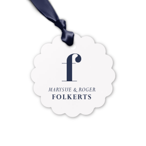 Featuring an initial in an elegant serif font, this tag is both stylish and understated. With its classic design and high-quality finish, this gift tag is perfect for weddings, anniversaries, or any occasion where personalized elegance is appreciated.