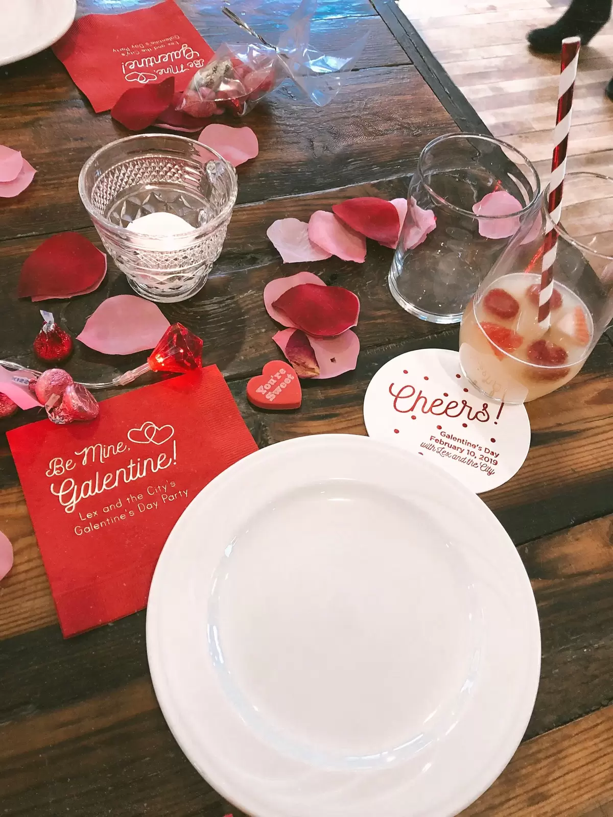 custom Galentine's Day coasters and napkins for your Galentine's Day party