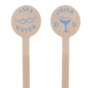 The Save Water Drink Stir Stick brings humor and style to your next event. Featuring a tropical drink graphic, this nautical stir stick can be customized with you and your partner's initials. Perfect for a beach wedding, destination wedding, or to incorporate those beachy vibes inland. 