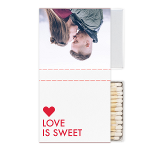 Custom White Lipstick Custom Photo Matchbox with Matte Lipstick Red Ink Digital Print Colors and Matte Fuchsia Ink Digital Print Colors has a Solid Heart graphic and is good for use in Wedding, Hearts, Anniversary themed parties and couldn't be more perfect. It's time to show off your impeccable taste.