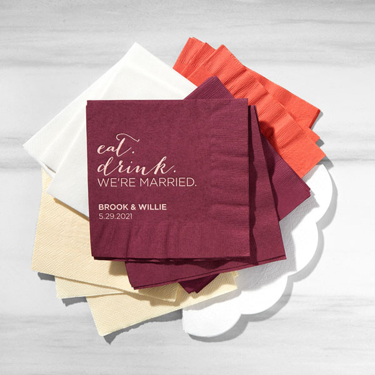 225 Personalized luncheon napkins custom printed wedding napkins party favors 