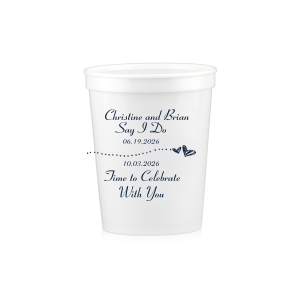 Our custom White 22 oz Stadium Cup with Matte Navy Ink Cup Ink Colors has a Sketchy Heart Line graphic and is good for use in Frames, Hearts, Wedding themed parties and can't be beat. Showcase your style in every detail of your party's theme!