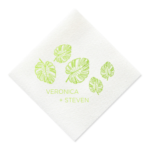 Embrace the beauty of both symbolism and paradise with the Palm Leaf Collage Napkin. Featuring five artistically rendered palm leaves, this design speaks of victory, peace, and eternal life, while evoking the serene charm of tropical beaches. Perfect for those who appreciate deeper meanings or simply love the allure of a tropical escape, this napkin adds an exotic touch to any event.