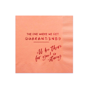 Personalized Peach Statement Cocktail Napkin with Shiny Convertible Red Foil can't be beat. Showcase your style in every detail of your party's theme!