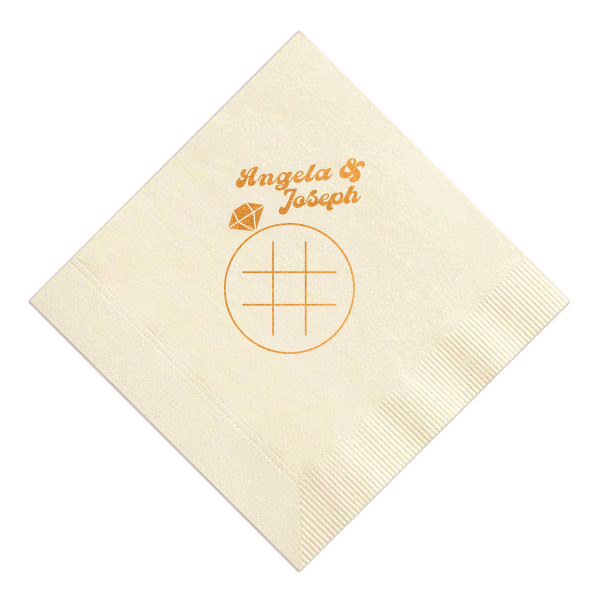 Engagement Ring Tic-Tac-Toe Game Napkin