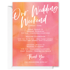 Our Wedding Weekend Trendy Event Invite