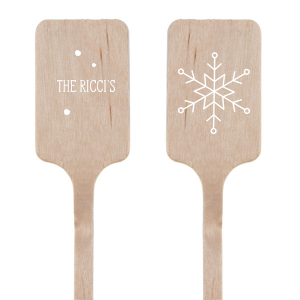 Personalized Matte White Round Stir Stick with Matte White Foil has a Snowflake graphic and is good for use in Holiday, New Years, Christmas themed parties and will add that special attention to detail that cannot be overlooked.