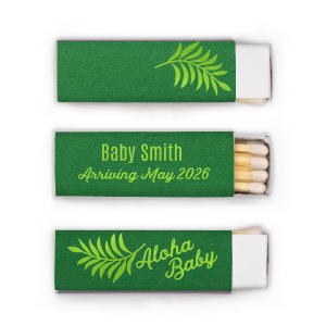 Custom Poptone Kiwi Lipstick Matchbox with Shiny Leaf Foil has a Palm Leaves graphic and is good for use in Tropical and Floral themed parties and will give your party the personalized touch every host desires.