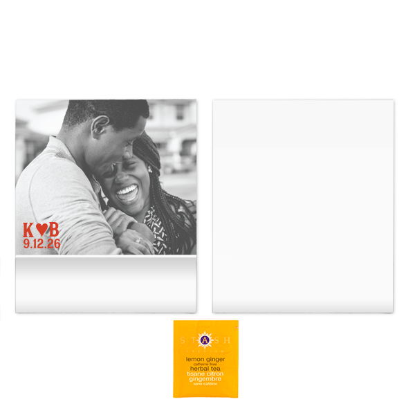 Customize this modern wedding favor with a photo of you and your partner! You can customize the design with your initials and the date of your wedding. 