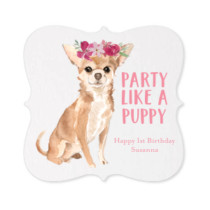 Party Like A Puppy Custom Photo Coasters